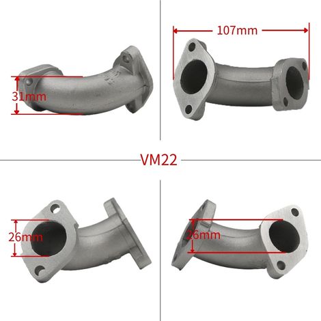 Motorcycle modification parts: Single-hole intake manifold interface for Mikuni VM22 PZ19 PZ26 carburetors (1/2)