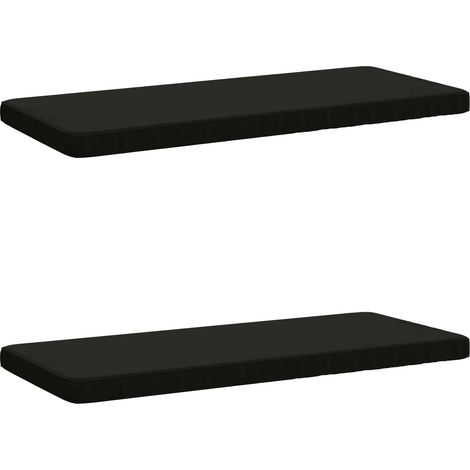 Coussins de banc 2 pièces VUGHT 2 pc 100 % polyester Noir vidaXL