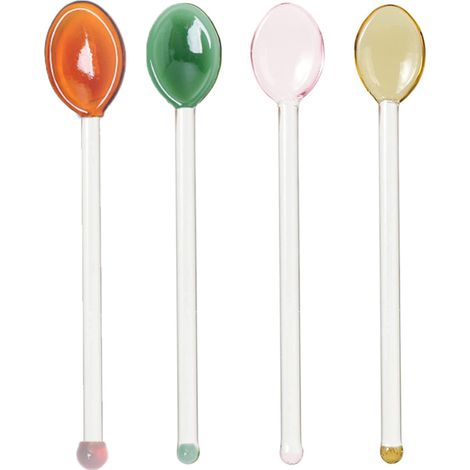 Cuillère À Mélanger En Verre - Résistant À La Chaleur - Pour Café Thé Cocktail Glace Boisson Fraîche - Lot De 4 (1/5)