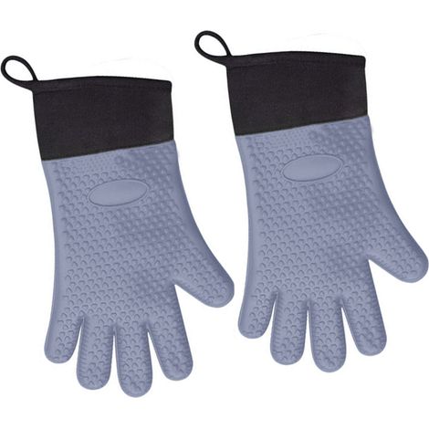 Gants résistants à la chaleur, gants de barbecue, maniques pour grillades, gants de cuisine, gants longs imperméables pour barbecue, friture, grillades, manipulation d'huile et de feu, résistants à la (1/5)