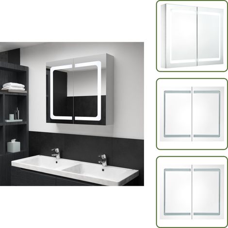 LED-Spiegelschrank 80x12,2x68 cm - LED-Spiegelschrank - Badezimmerspiegel - Kosmetikspiegel - Aufbewahrungsschrank - Badespiegel