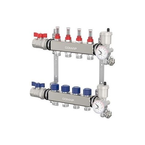 Comap CP311406001 Stainless steel manifold with 6 circuits T3 for floor heating and cooling - V9007C2