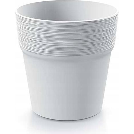 Vaso da fiori rotondo in plastica Furu, 12 cm, bianco (1/2)