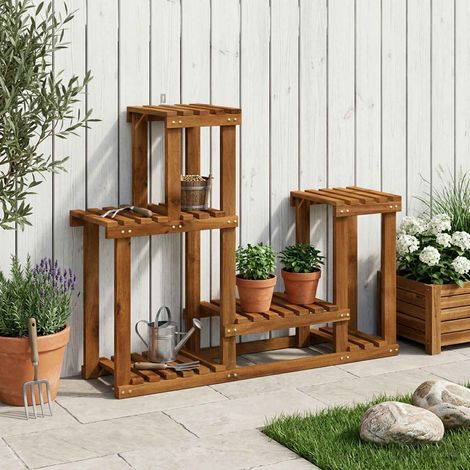 vidaXL Soporte de plantas Natural 90 x 25 x 73 cm (1/5)
