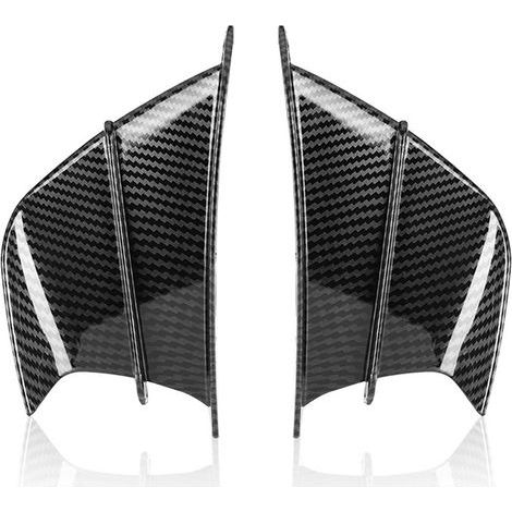 Stück Motorradflügel, Motorradverkleidungs-Kit, aerodynamischer Motorradflügel, Verkleidungsflügel aus Kohlefaser, Motorradflügel mit Finne für die meisten Elektromotorräder und -roller, schwarze Kohl (1/5)