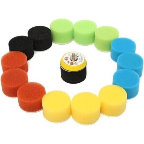 Kit di 16 tamponi lucidanti per lucidatrice auto da 2 pollici (50 mm) (1/4)
