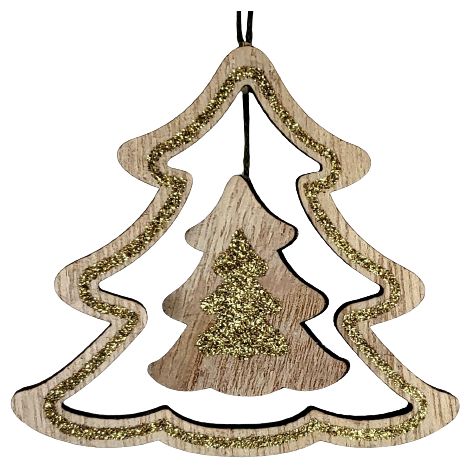 Colgante de madera para árbol de Navidad de 8 cm (1/5)