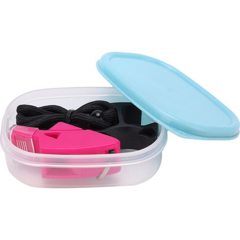 Sifflet de compétition rouge rosé avec cordon et boîte de rangement pour entraîneurs, arbitres et enfants (1/5)
