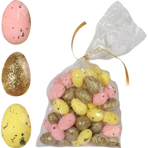 Set di uova di polistirolo multicolori per decorazioni pasquali, 48 pezzi, 3 cm (1/4)