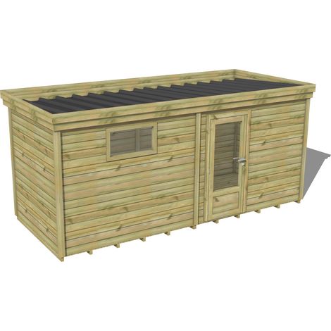 ABRI DE JARDIN bois traité 27mm, 5,7x2,1m, 12m2, Plancher (1/3)