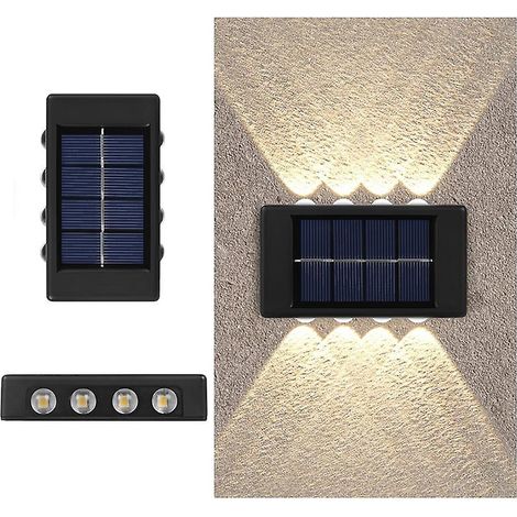8 lampes solaires LED pour jardin extérieur, éclairage vers le haut et vers le bas, décoration murale, projecteurs étanches pour balcon.-AquaForge