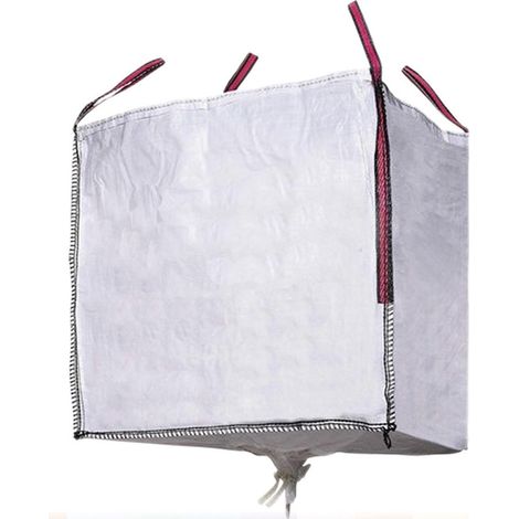 Big Bag Schuttsack 90 x 90 x 90 cm mit Ventil, weiß, hält bis zu 1000 kg, Dichte 100 g/m²