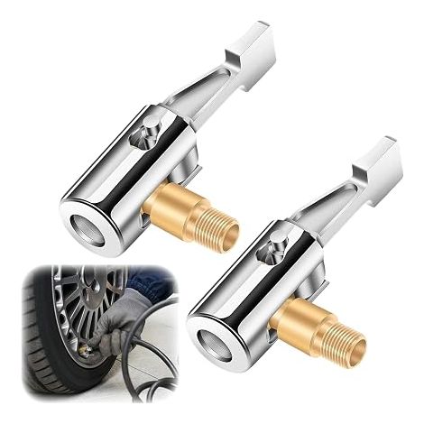 Embout Gonfleur Pneu Voiture 8mm en Laiton Adaptateur de valve de pneu de voiture, Embout pompe vel pour Pompe à Air Auto Moto Vélos Ballon (1/5)
