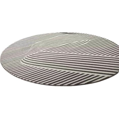 Tapis Rond - Diamètre 120 cm - Surface Imitation Cachemire - Dos Anti-dérapant par Adhésif Ponctuel - Pour Chambre à Coucher Salon Couloir (1/5)
