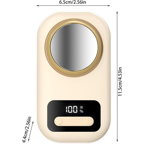Ventilatore Portatile con Raffreddamento a Semiconduttore – 3 Velocità, Display LED, Ricarica USB-C – Design Elegante in Alluminio – Ideale per Ufficio, Viaggi e Sport (1/4)
