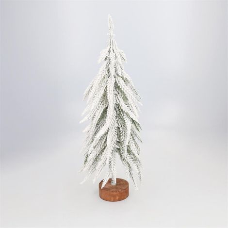 Sapin de Noël "Limbai" Ø20x40cm blanc vert et marron (non lumineux)