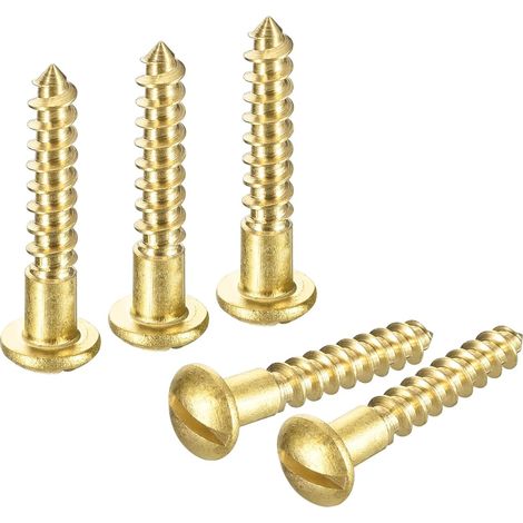 Vis à Bois M3 x 20mm à Tête Ronde Fendue en Laiton, Vis Autotaraudeuses pour le Travail du Bois, 40 Pièces (1/5)