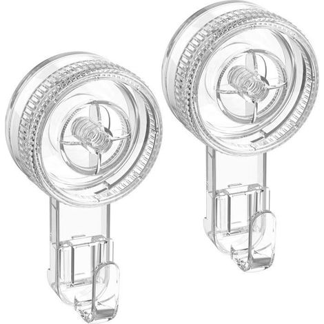 2 Crochet Ventouse Mural Transparent, Crochet Mural Puissant 5KG Plastique, Patère Porte Serviette Salle de Bain Attache Crochet (1/4)