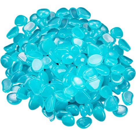 200 Galets lumineux, résine bleue, décoration jardin, aquarium, allée, chambre enfant (1/5)