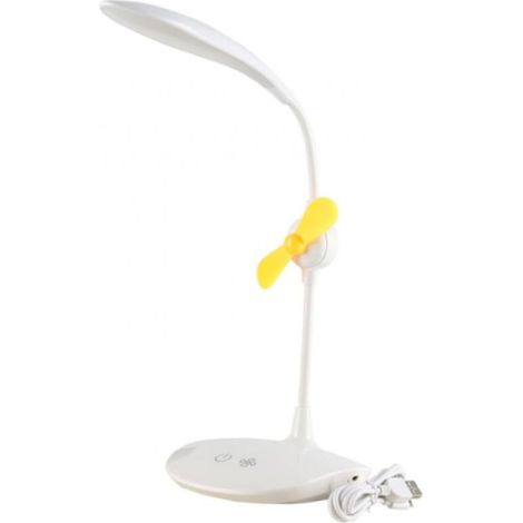 Lampe LED à Intensité Variable Lampe de Bureau USB avec Ventilateur, Économie d’Énergie, Idéale pour Lecture (1/5)