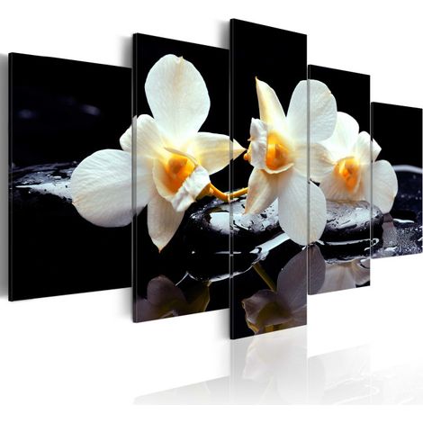 Tableau Imprimé "Orchidée avec un Accent Orange" 50 x 100 cm (1/2)