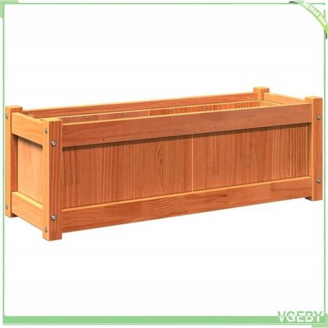 Jardinière - FAFEICY - 837453 - Cire marron - Bois de pin massif - 90 x 31 x 31 cm (1/5)