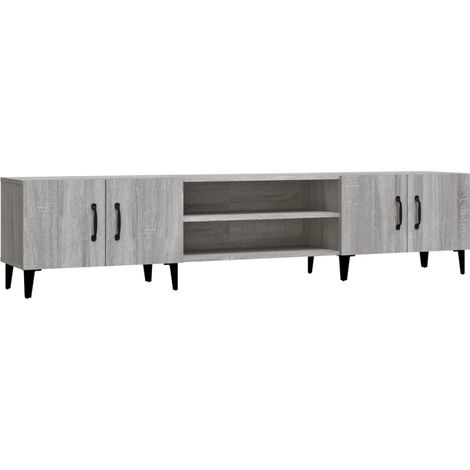 Mueble TV multimedia estantería para televisión buffet para televisión comedor salón dormitorio sonoma 180 x 31,5 x 40 cm madera contrachapada gris 020028428