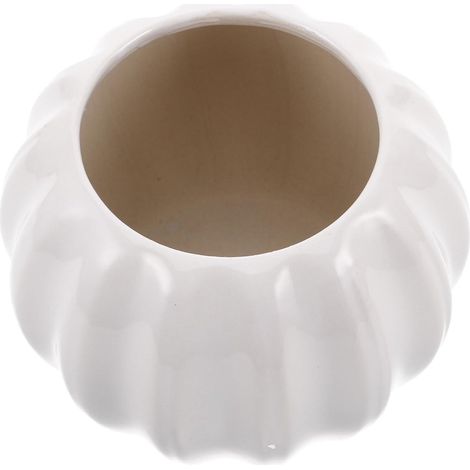 Vase en Céramique Blanc de Citrouille Vase à Fleurs Séchées Créatif Décoration de Table Moderne pour Intérieur Support Artistique pour Arrangements Floraux (1/5)