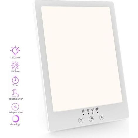 Lampe de Luminothérapie - ZGEER - 12000 Lux - LED sans UV - Luminosité réglable - Température réglable (1/4)
