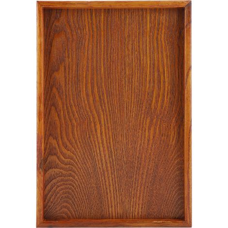 Plateau en bois rectangulaire pour service de thé, collations et rangement, table de présentation 35x24cm, idéal hôtel maison. (1/5)