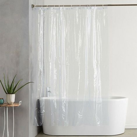 Parapluie de douche, Rideau de douche, Transparent Largeur 200cm, Imperméable, Résistant à la moisissure (1/2)