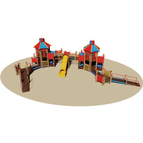 Villaggio Wonders 1001 Giochipark torri scivoli e pannelli gioco per 30 bambini