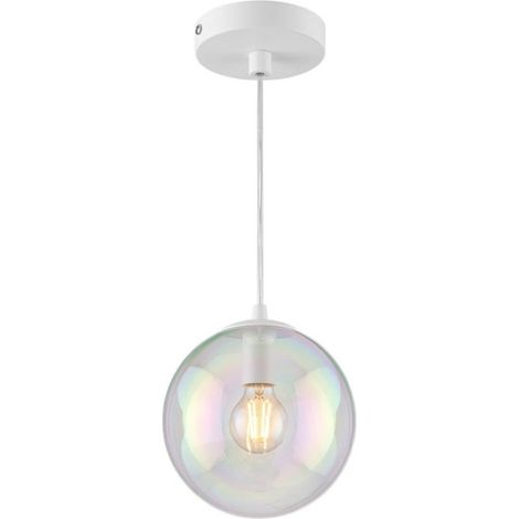 Lampadario moderno top light iris 1234+r10t1 e27 led metallo vetro iridescente, dimensione diam 20 cm (1/5)