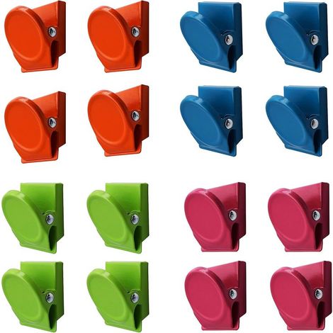 16 clips magnéticos de metal multicolor, clips magnéticos para notas de pared, pizarra blanca, refrigerador (1/5)