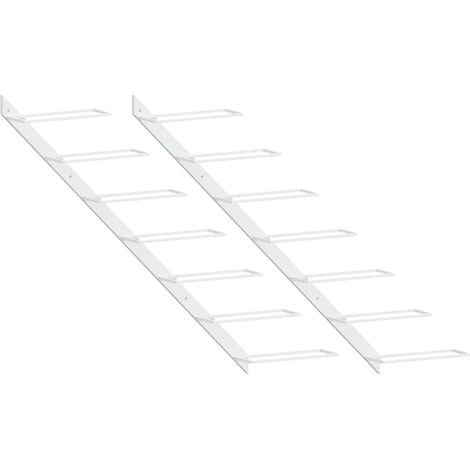 Botellero de pared para 7 botellas 2 unidades metal blanco vidaXL