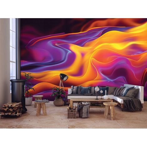 Fototapete Abstrakt Welle 3D-Optik, für Wohnzimmer und Schlafzimmer, 150 x 105 cm – Komplettset inkl. Kleister & Anleitung (1/5)