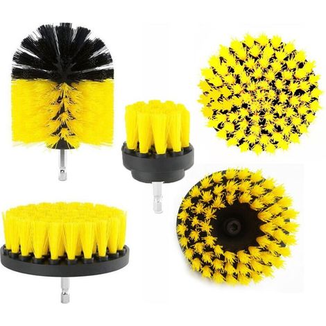 1 lot de 5 brosses rotatives pour perceuse – jeu de brosses de nettoyage pour salle de bain, sol, baignoire, carrelage et voiture (1/5)