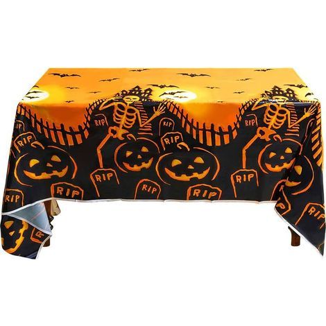 Nappe décorative d'Halloween - 137 cm x 180 cm - Imperméable - Décoration d'Halloween effrayante - Rectangulaire (1/4)
