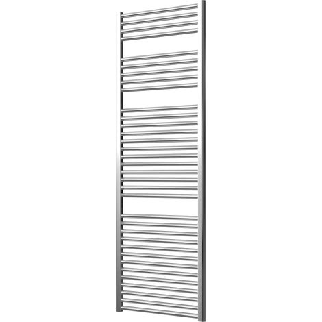 Extra High Heat Output Chrome Central Heating Towel Rail 600 x 1800mm Flat Bathroom Radiator Heater