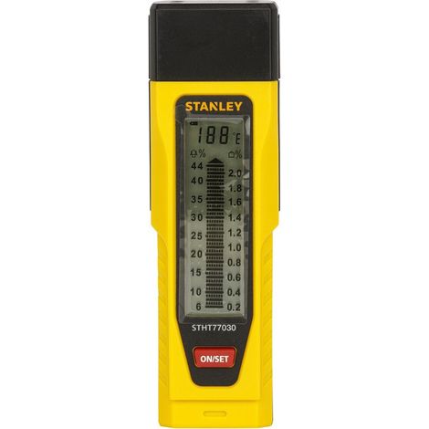 Stanley – Détecteur d'humidité 0-77-030 – Mesure 6% à 44% bois – Broches inox remplaçables – Boîtier résistant aux chocs