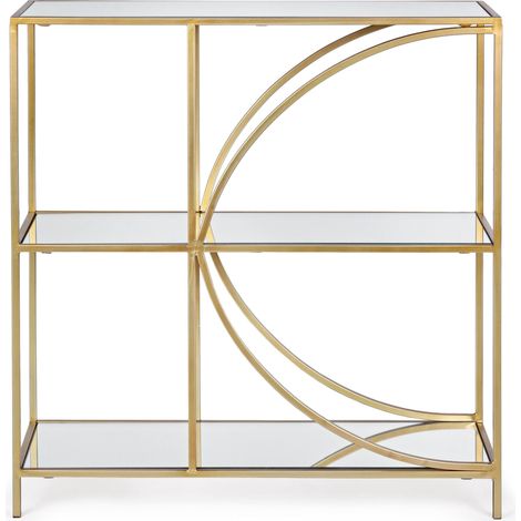 Bibliothèque acier doré 3 niveaux Lebo L 81 cm (1/4)