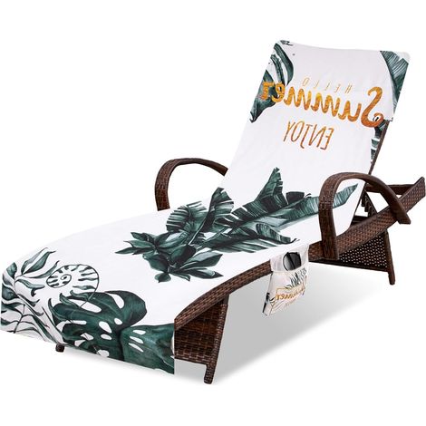 Serviette de Plage en Microfibre pour Bain de Soleil Chaise Longue de Jardin,Housse de Protection Chaises Longues,Séchage Rapide Housse Chaise Longue pour Piscines,Plages,Bronzage,Hôtels de Jardin (1/5)