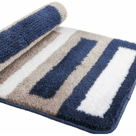 Green Mobility-Tapis de Bain Antidérapant Tapis de Cuisine Tapis Salle de Bain Moelleux Tapis de Douche en Microfibre Douce, Séchage Rapide, Absorbant l'eau,Lavable en Machine40 x 60cm(Bleu) (1/5)