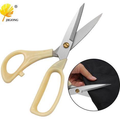 Ciseaux de tailleur en acier inoxydable avec poignée ergonomique, tension réglable, disponibles en plusieurs tailles pour un usage domestique et professionnel. (1/5)