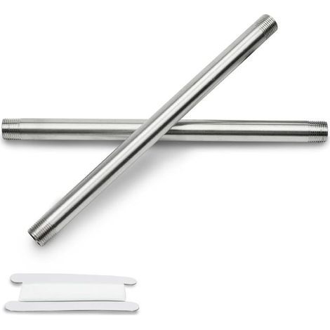 2 Pcs 300MM 1" mâle × 1" mâle filetage BSP Acier inoxydable 304 Extender Nipple Cast Pipe Fittings (1/5)