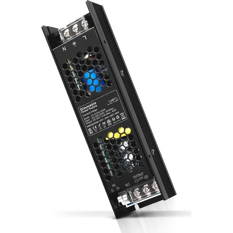 Transformateur LED 24V 60W 2.5A Dimmable, 0/1-10V et TRIAC Gradable Transfo, Bloc Alimentation à Tension Constante, Driver Led Convertisseur Basse Tension Pour Bandes LED, Lumière d'armoire (1/5)