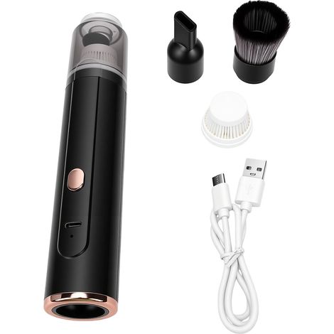 Mini aspirapolvere portatile senza fili per auto e macinacaffè per casa e ufficio, nero, 2 in 1 (1/5)