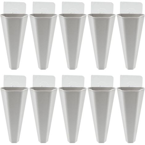 Sollbry 10pcs Suspendu Jardinière Pots Fleurs Vases Mini Géométrique Succulent Planter Vase Fleur Artificielle pour Décoration Murale Plantes Blanc (1/5)