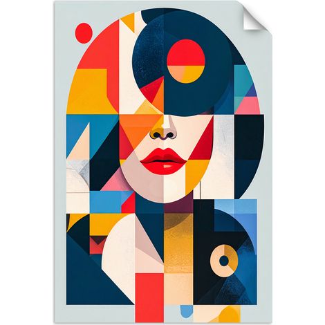 Selbstklebendes Poster – Wandsticker Abstraktion Frau Bauhaus 60x90 cm