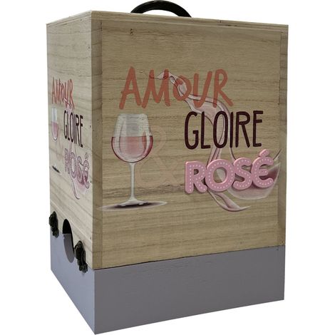 Cache-cubi en bois - Amour Gloire et Rosé (1/2)